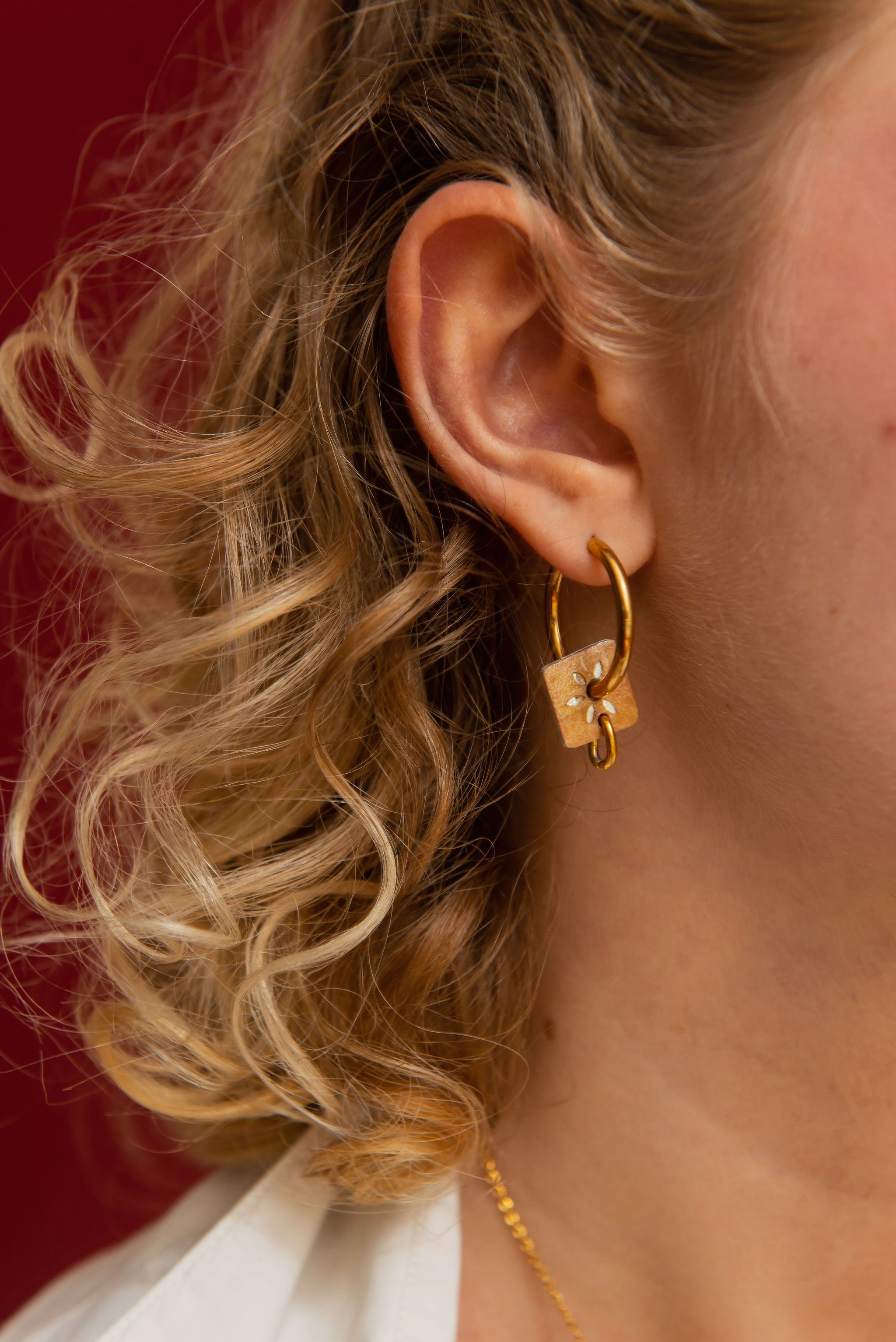 Aureva model small pendant mix and match sandal wood upcycled recycled antique fan