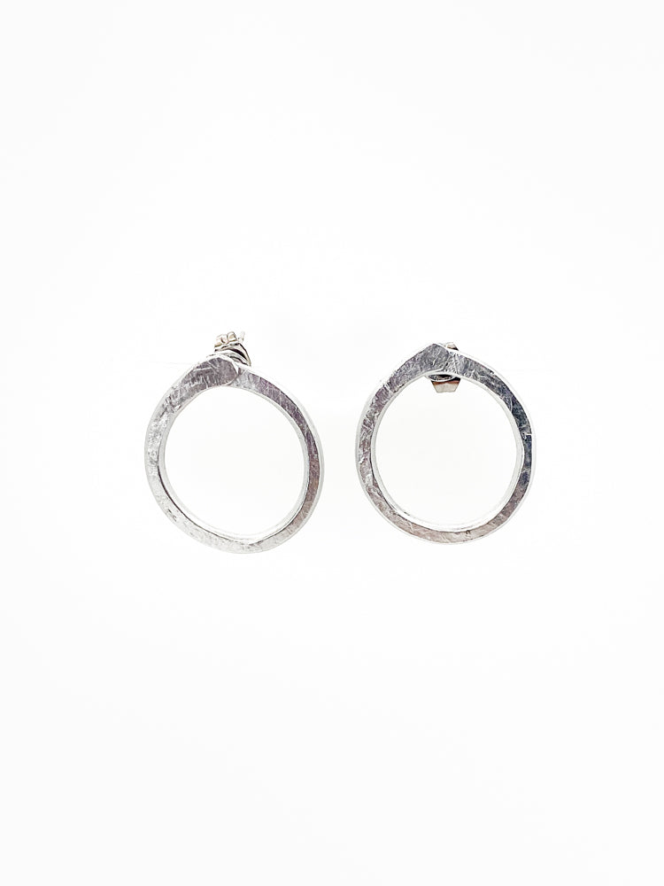 Circle Tiny Silver Hoop