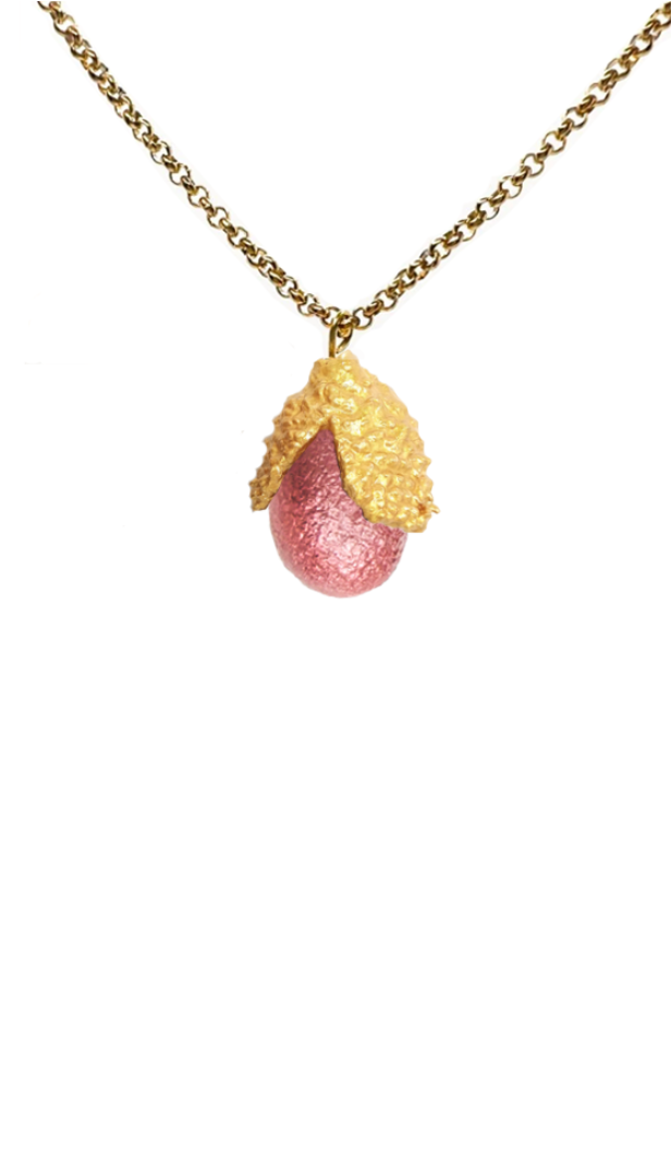 Cork Acorn Necklace Heart