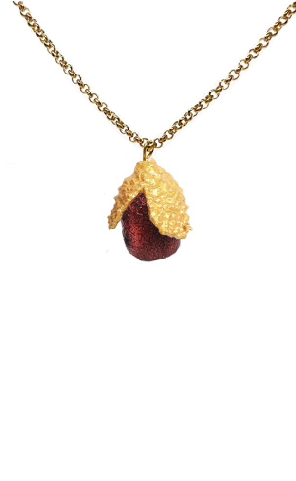 Cork Acorn Necklace Wine