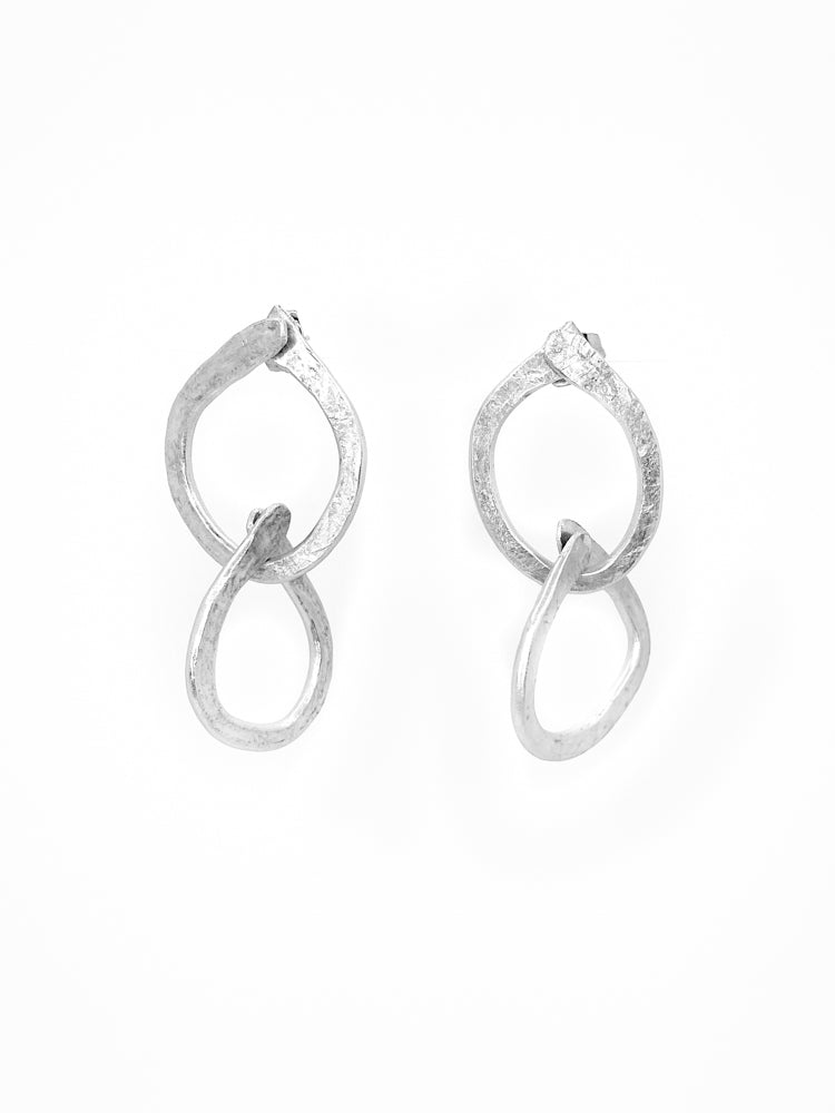 Double Hoop Earring Silver