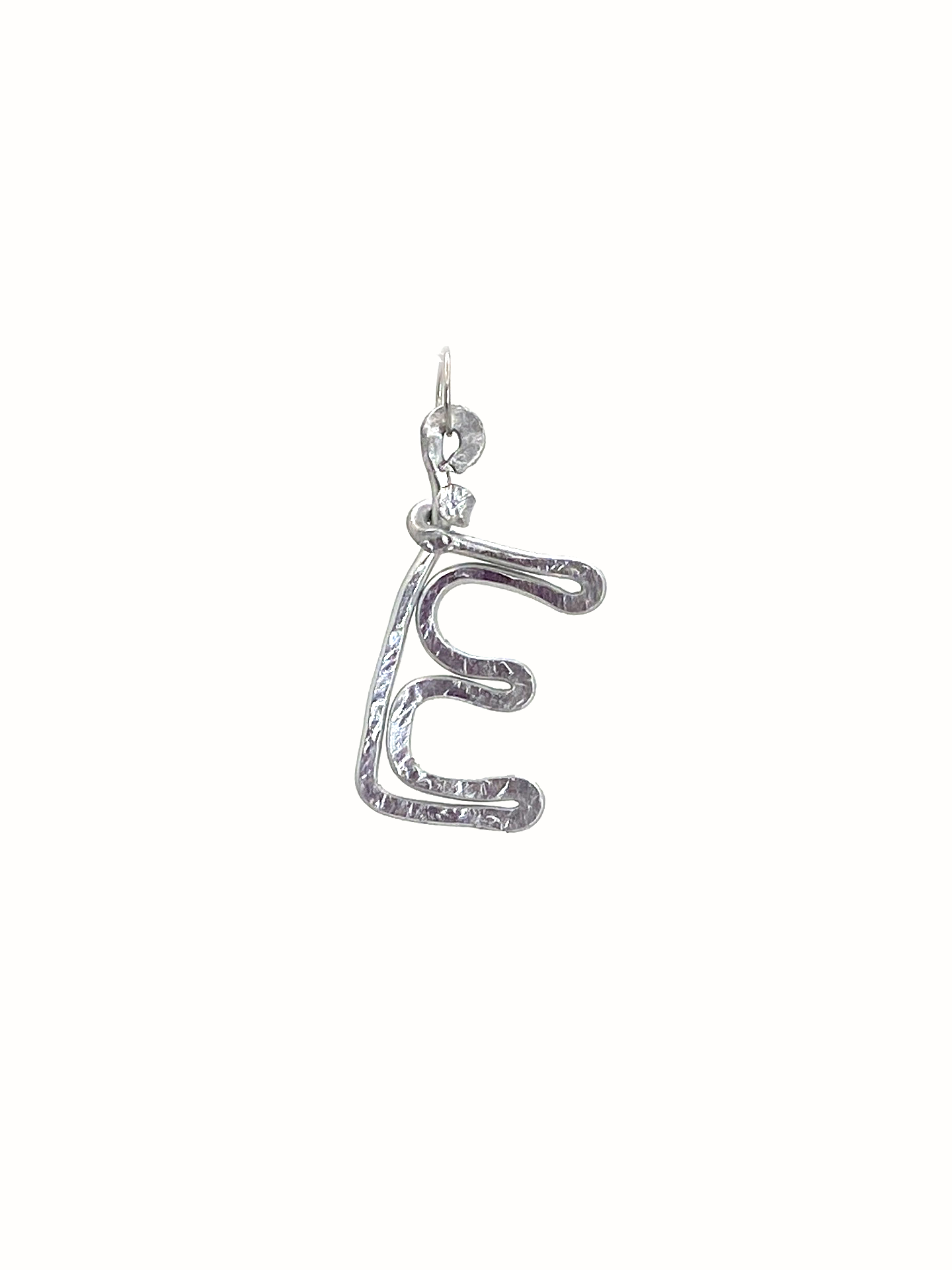 E - Letter Silver Pendant