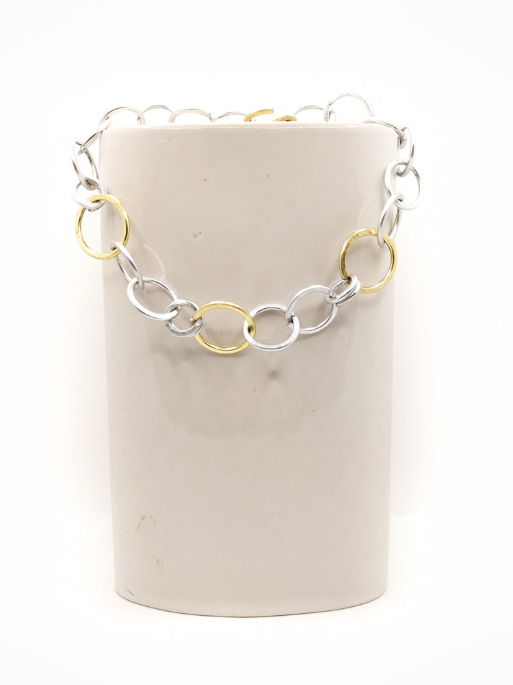 Egida Silver & Gold Choker Necklace Detail