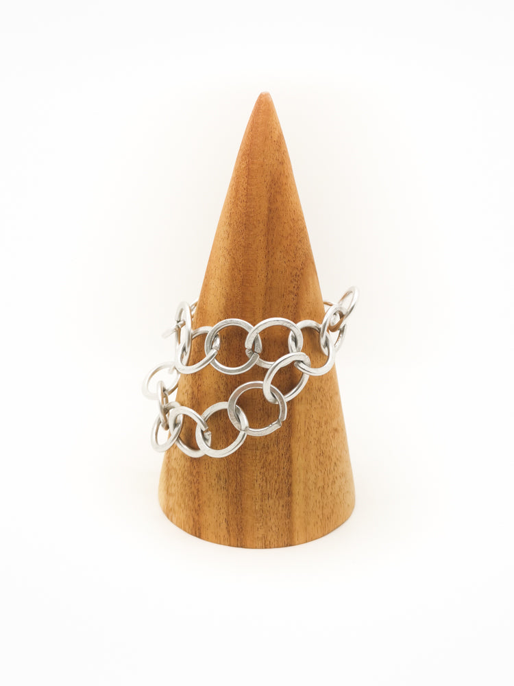 Egida double Bracelet Silver Side Detail
