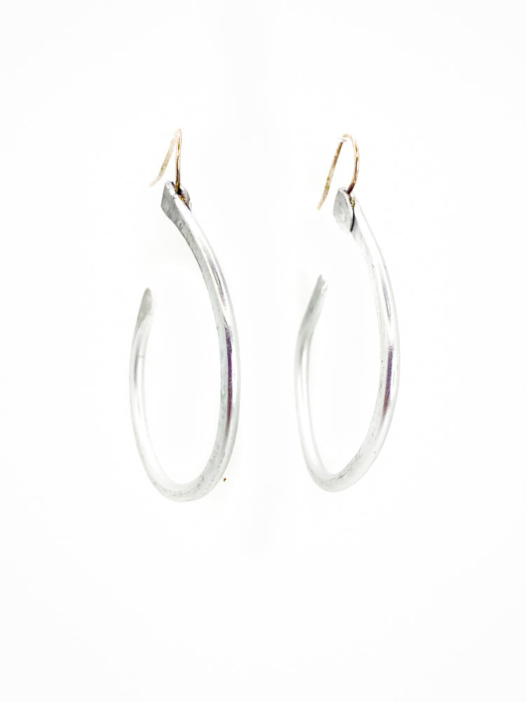 Essential Hoop Minimal Medium Silver Side Details