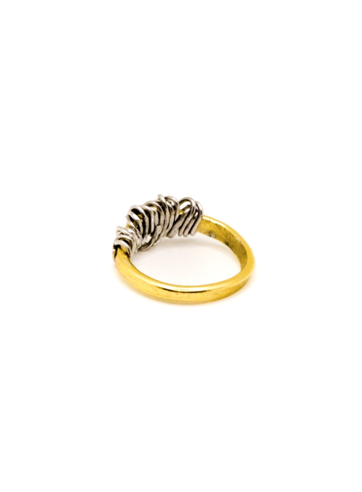 Filo Ring Filament Gold and Silver mix back tiny detail