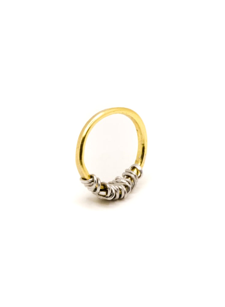 Filo Ring Filament Gold and Silver mix front