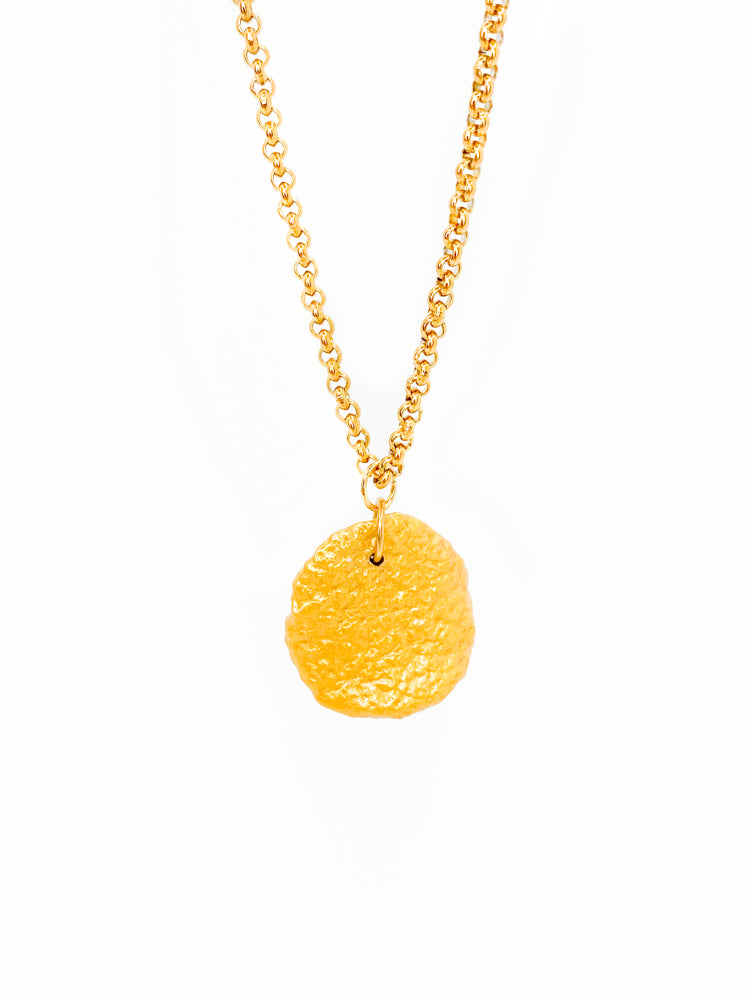 Gold Medal Necklace - Orange Skin