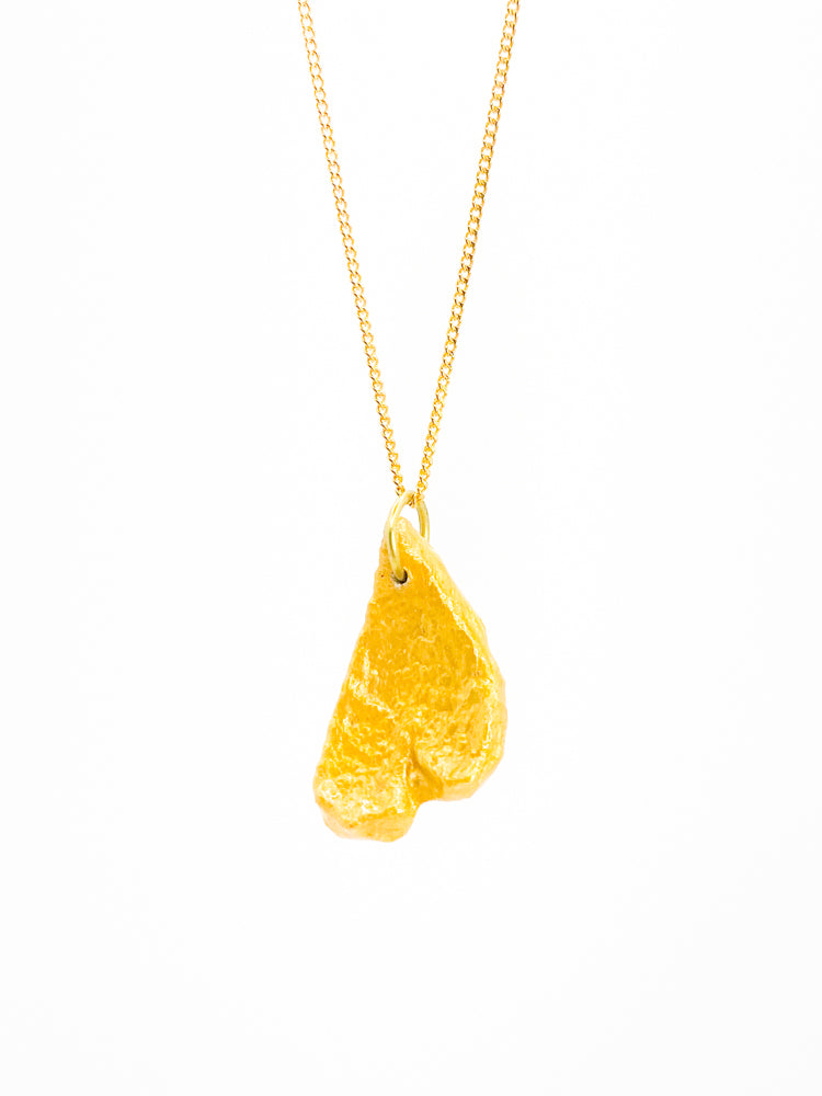 Heart Gold Medal Necklace - Orange Skin