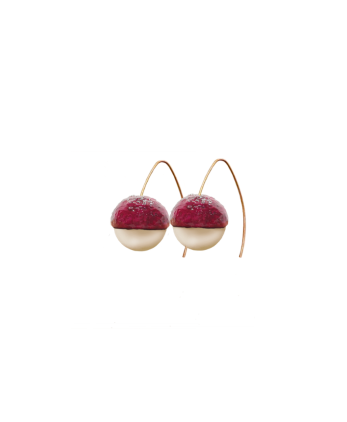 Majorica Pearl Oak Earrings Hibiscus