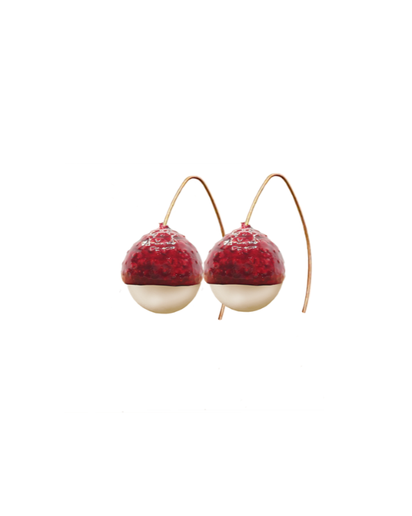 Majorica Pearl Oak Earrings Vermillion