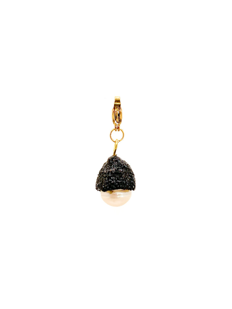 Noir Black Acorn Charm