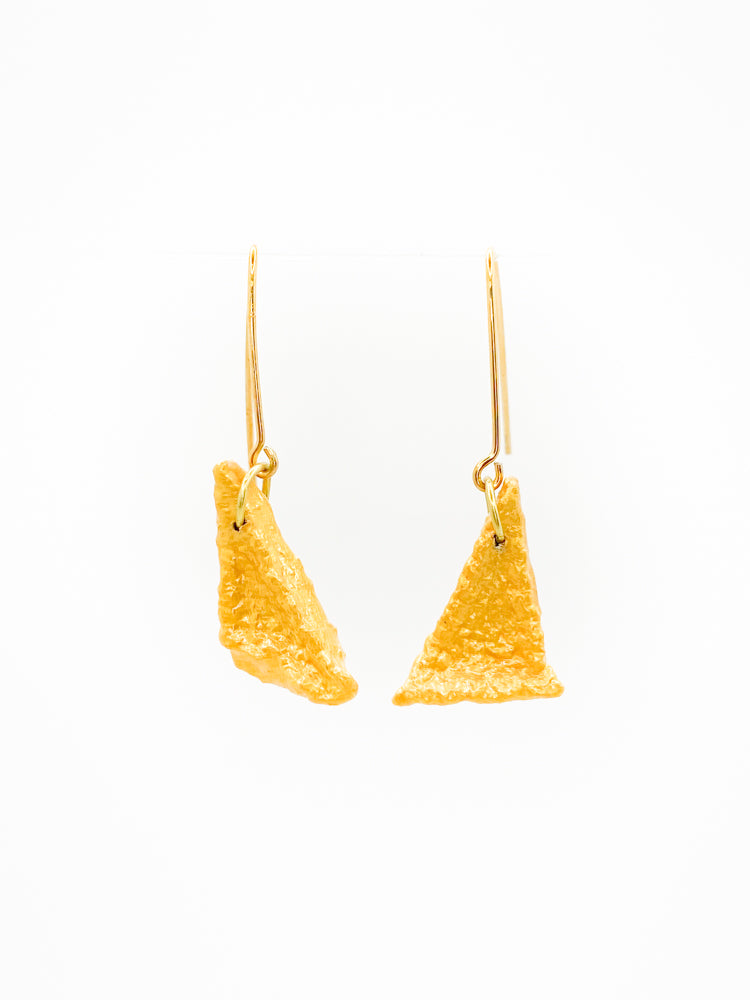 Pyramid Skinny Earrings Gold Details