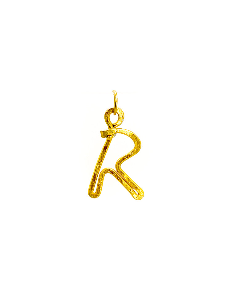 R - Letter Gold Pendant