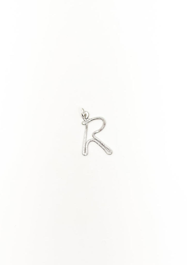R - Letter Silver Pendant