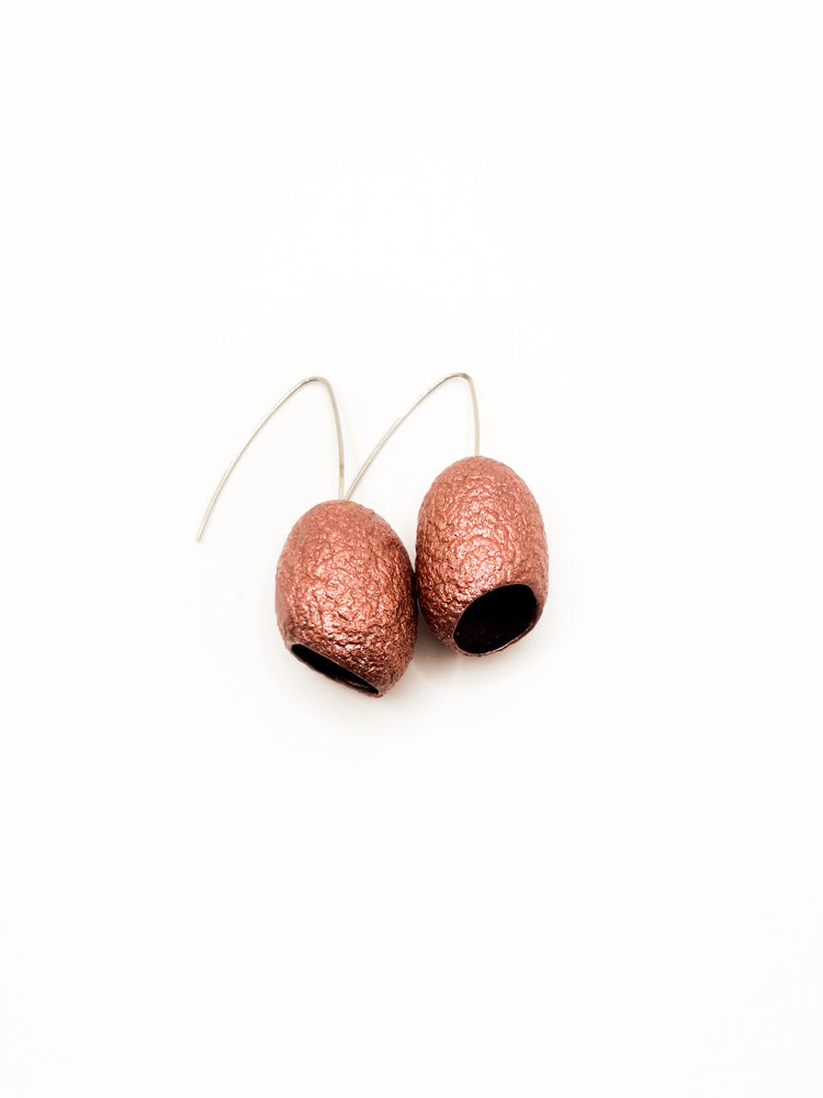 Silk Cocoon Earrings - Rose Gold