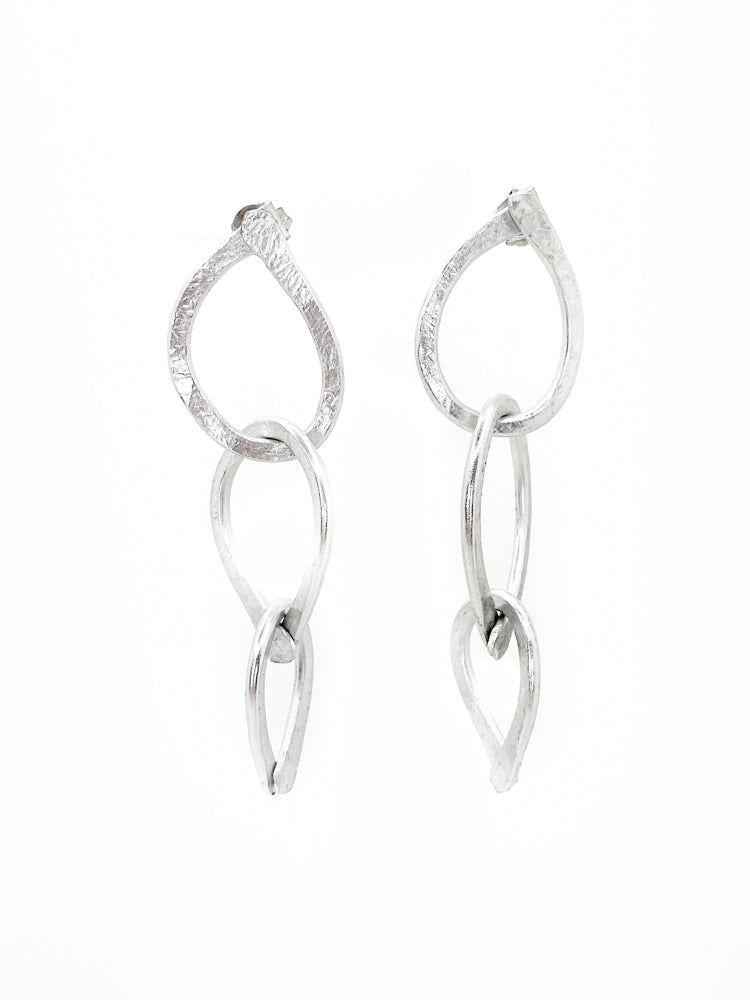 Triple Hoop Earrings Silver