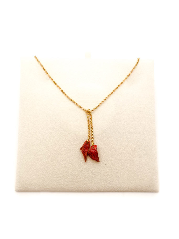 suzy shades of passion open end necklace red