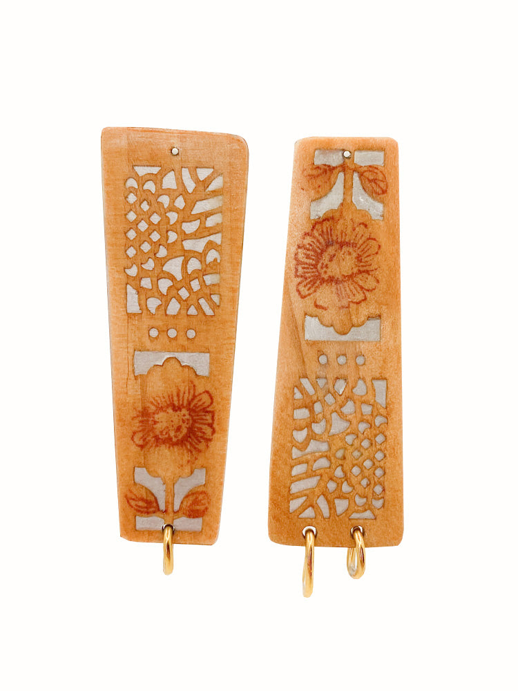 Aureva_Air_Statement_Earrings sandal wood recycled antique fan