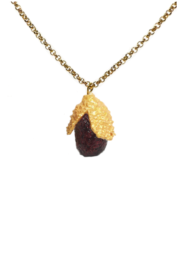 Cork Acorn Necklace Ebony