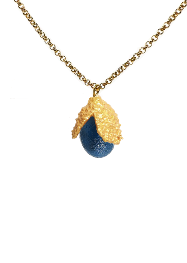 Cork Acorn Necklace Ocean