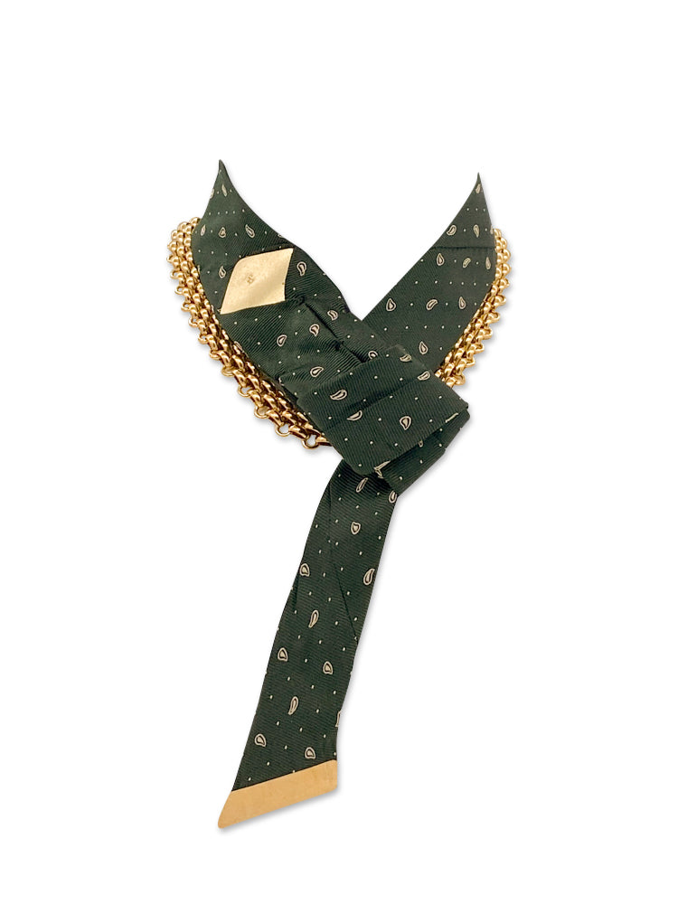 Forest whispers Neckwear Thin scarf  with knot with arianne chain 