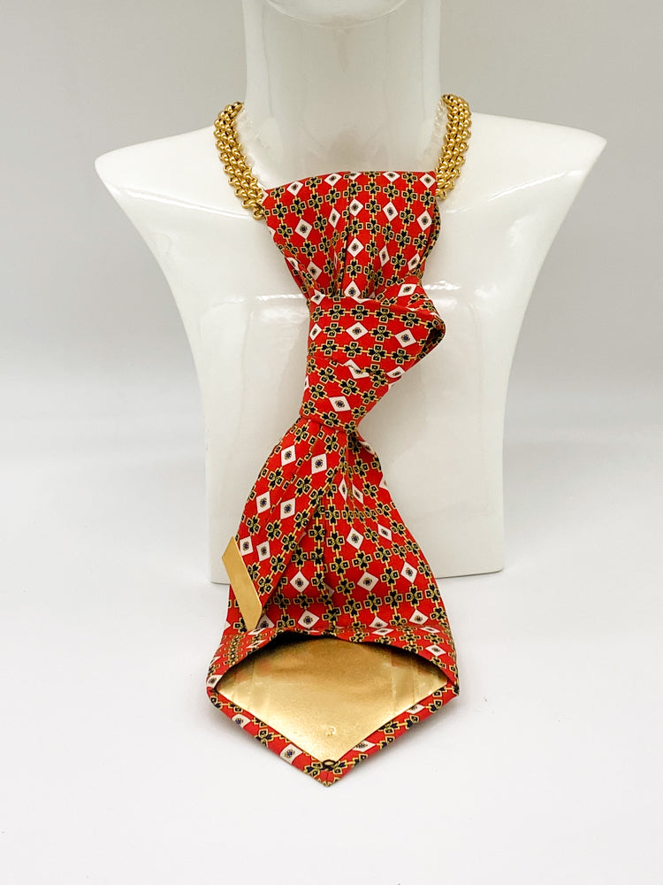 Golden-Dusk-Neckwear silk tie  with arianne chain