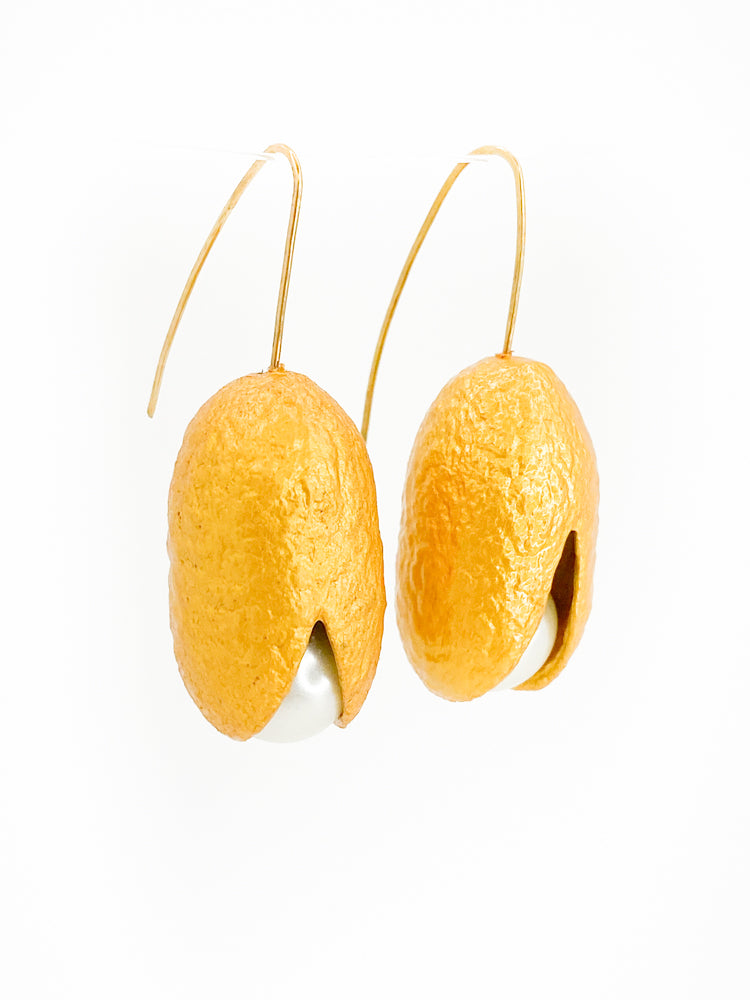 Majorica Pearl Silk Cocoon Earrings Side Details