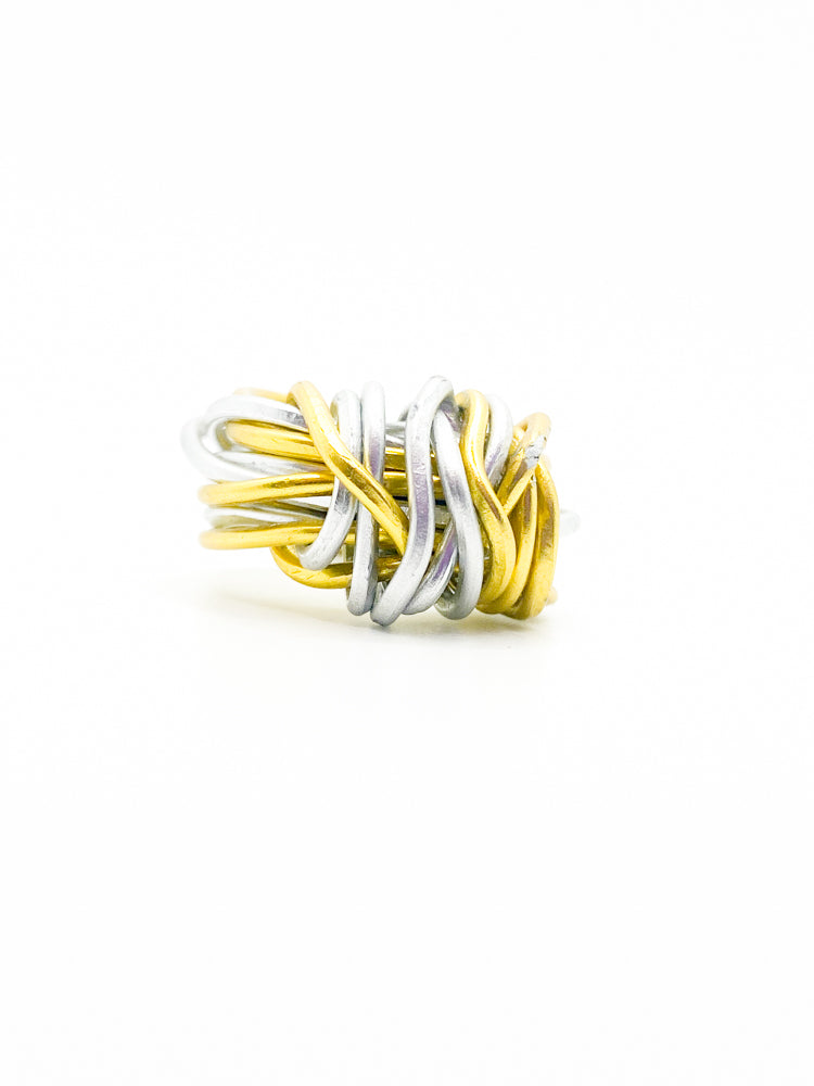 Oriana Ring Gold & Silver front