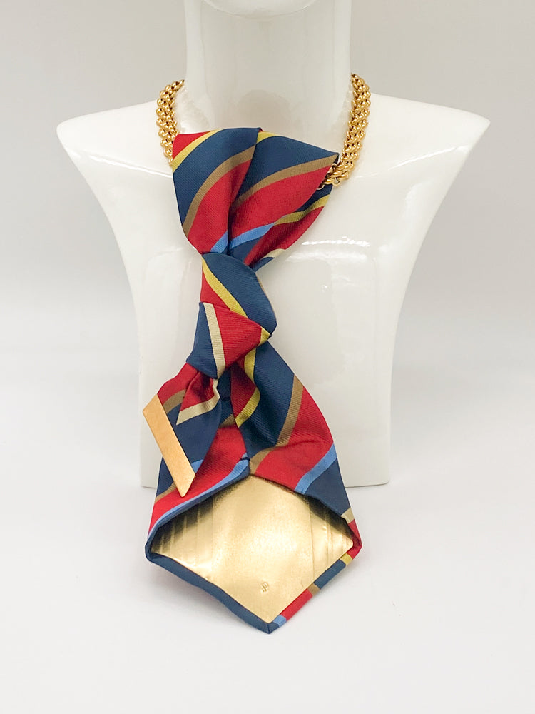 Papa figo Neckwear Bold tie with arianne chain
