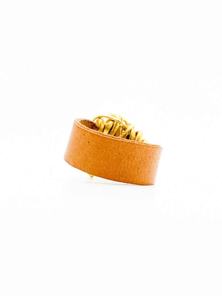 Tim_Men_s_Ring_Back_dense_Unisex Leather Brown Gold