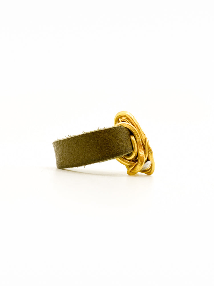 Tim_Men_s_Ring_Side_dense_Unisex Leather Green Gold