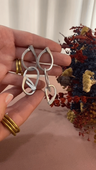 Triple Hoop Earrings Silver Gif